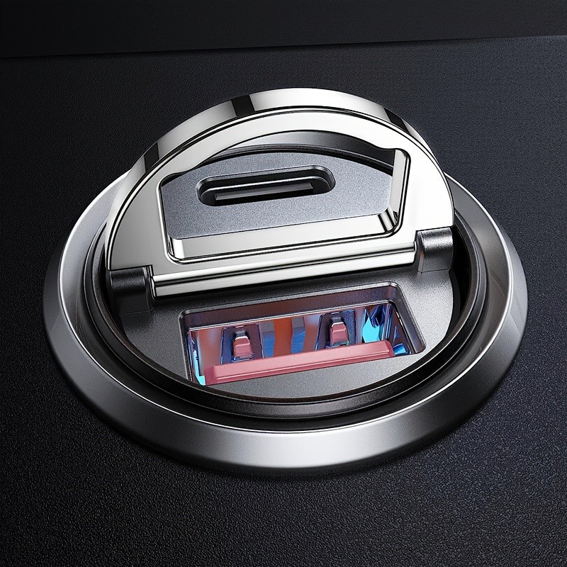 ที่ชาร์จแบตในรถ 90W Type-C, เหมาะสําหรับ iPhone 14 13 Pro Max iPad Samsung MacBook, Ultra Mini Metal
