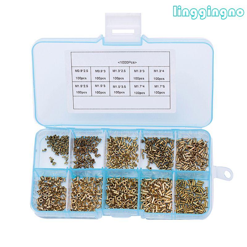 RR 1000PCS Hollow Rivets Grommets แผงวงจร PCB เล็บชุด M0 9 M1 3 M1 5 M1 7