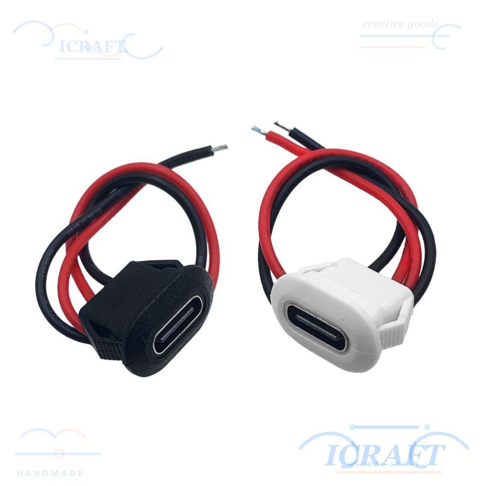 CRAFT 10 ชิ้น USB-C Connector, 2Pin Design Fast CHARGING Capporation พอร์ตชาร์จแจ็ค, Type-C หญิง Dua