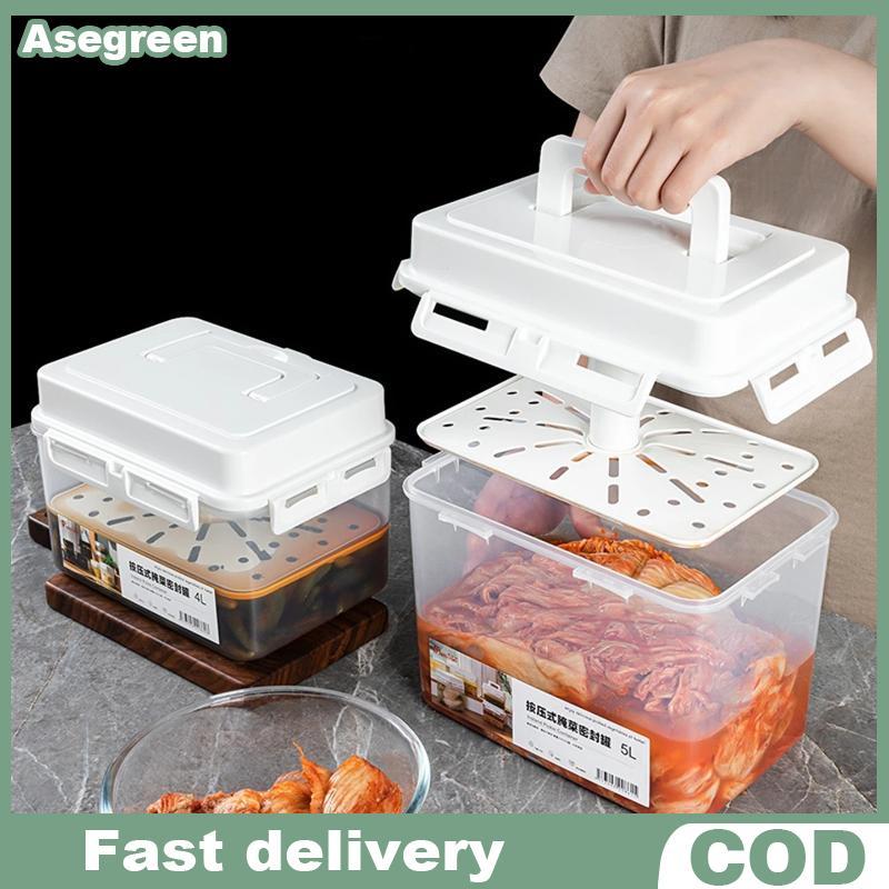 [Asegreen] W 5L กิมจิกดภาชนะเก็บผักดองสําหรับ Gherkin Sauerkraut Storage และหมัก