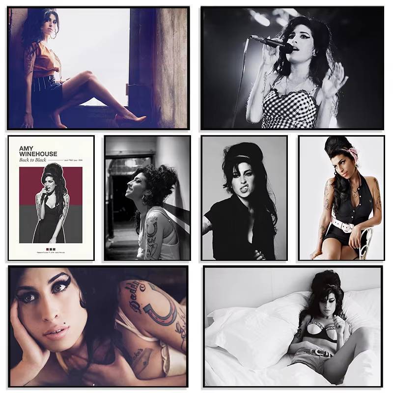 British Female Singer Amy Winehouse Photography Poster Music Album Modern Prints Canvas Painting Wal