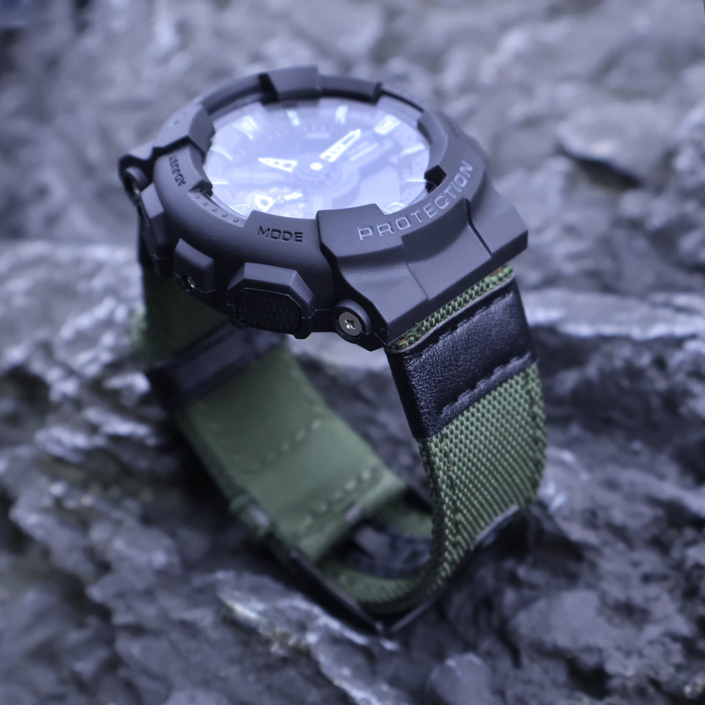 สายไนลอนเหมาะสําหรับ Casio Black Samurai GA-110G Farm Oak GM2100 GA2100 G-SHOCK