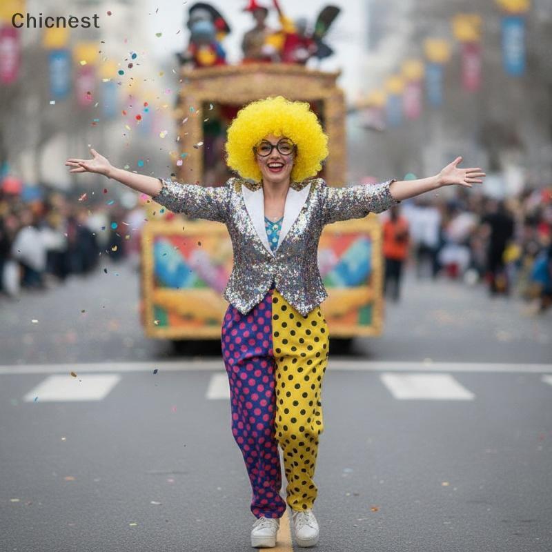 [Chc] ตัวตลกคอสเพลย์วิกผมหยิกระบายอากาศน้ําหนักเบาหลากสีสําหรับแฟนฟุตบอล Parade เทศกาลเครื่องแต่งกาย