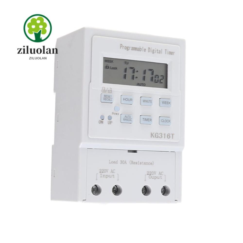 ZILUOLAN Digital Timer Switch, 30A Microcomputer Programmable Timer, Smart Home 1Min - 168H KG316T ส