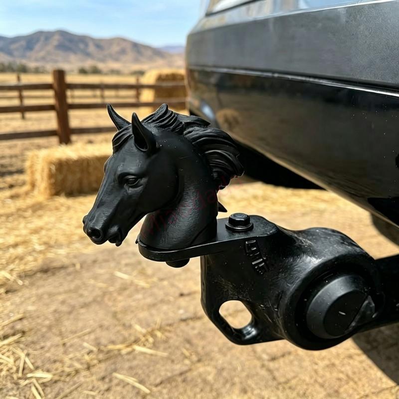 MDD Horse Head Design Trailer Hitch Cover Trailer Hitch Decorative Cap Weatherproof