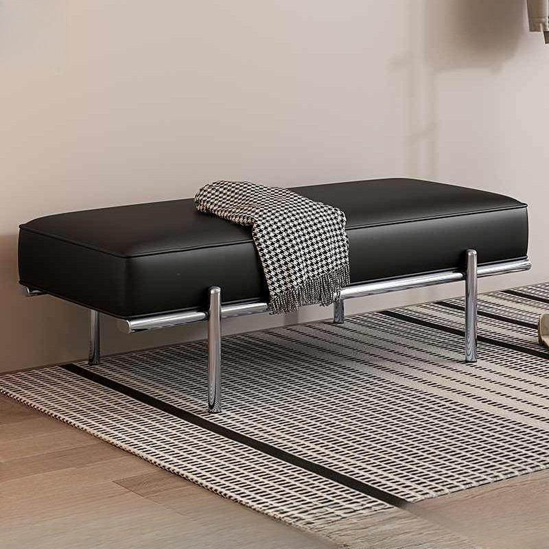 Light Luxury Shoe Changing Stool Long Stool Leather Bed End Stool Sofa Stool Household Stainless