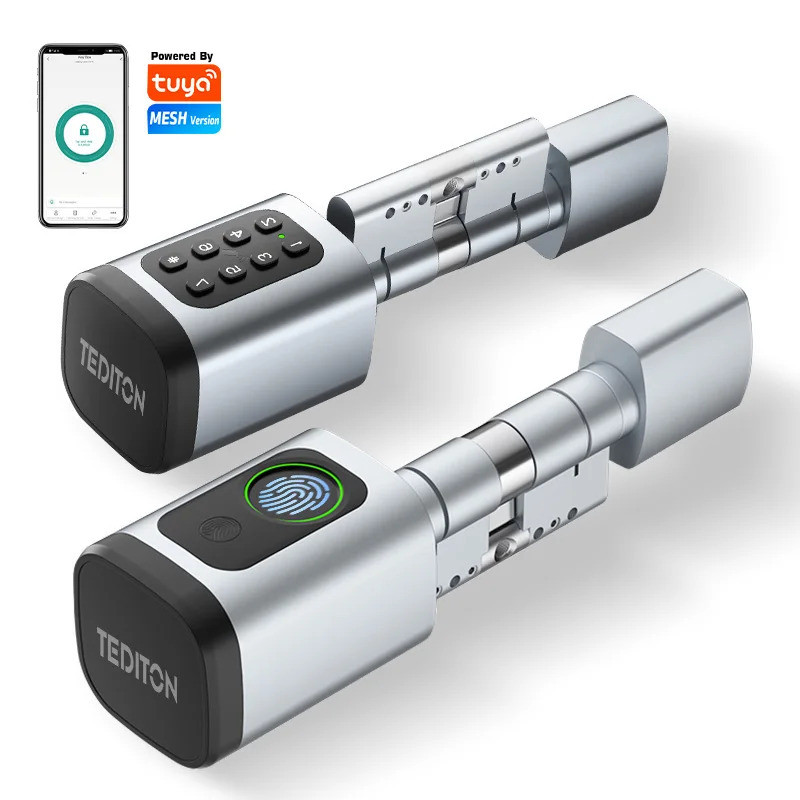 Euro TTLock APP Fingerprint or Code Password Digital RFID Card Cylinder Smart Door Lock Electronic w