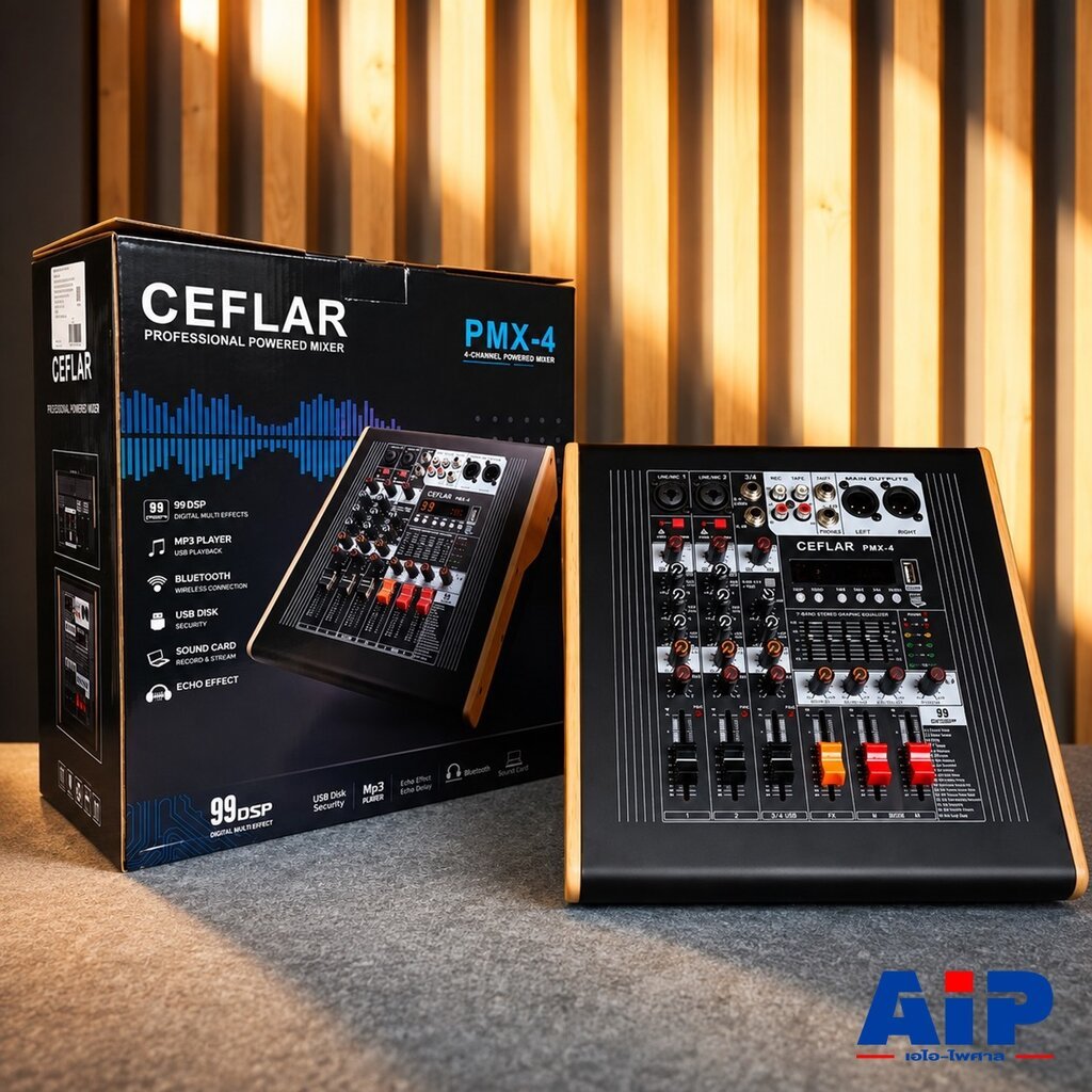 Ceflar PMX-4 POWERMIXER เพาเวอร์มิกซ์เซอร์ 350 W เครื่องขยายเสียง 4 Channel Power Mixer มิกซ์ รุ่น PMX 4 PMX4 เอไอ-ไพศาล