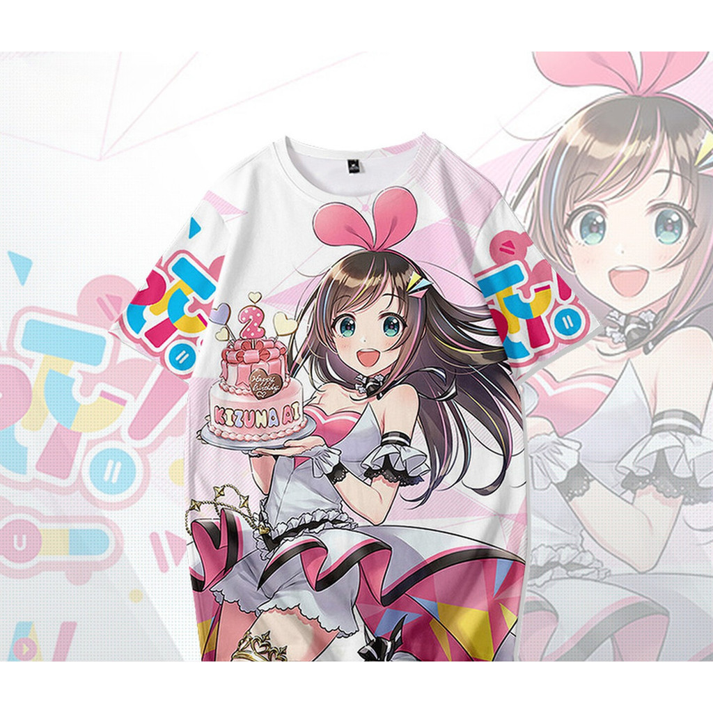 Kizuna AI Kizuna Ai Graphic T-Shirt Unisex Short Sleeve Anime Streetwear Tee for Men and Women