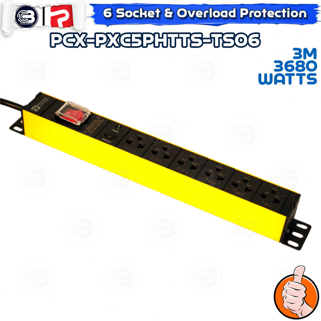 [CoolBlasterThai] PowerconneX Power plug Double Protection 6-WAY 3M (290+10CM) (PXC5PHTTS-TS06)