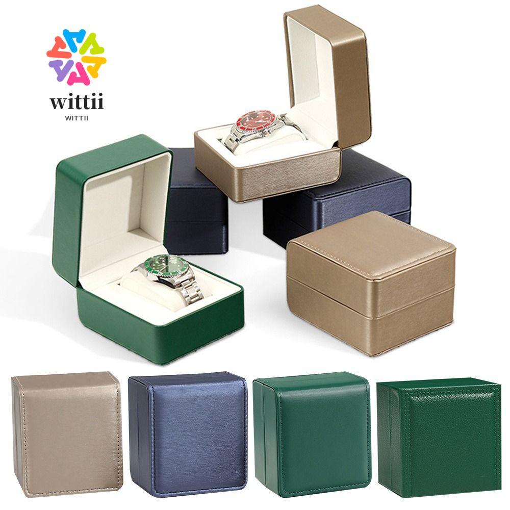 WITTII Watch Box Vintage Wrist Watch Holder PU Leather Gift