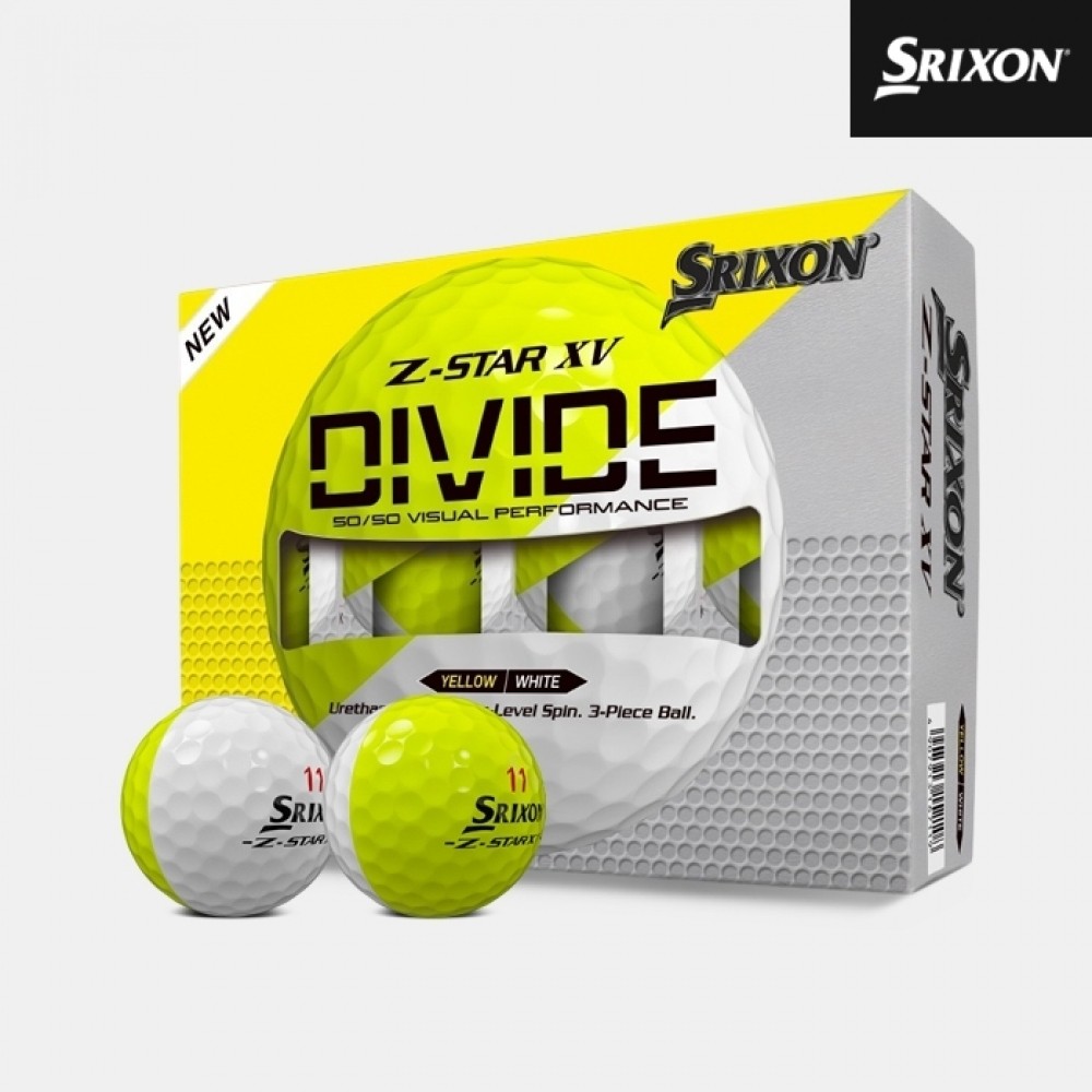 SRIGON Unisex 2025 DIVIDE Golf Ball สีขาว/เหลือง Z-STAR9 XV 3 ชิ้น 12 ลูก