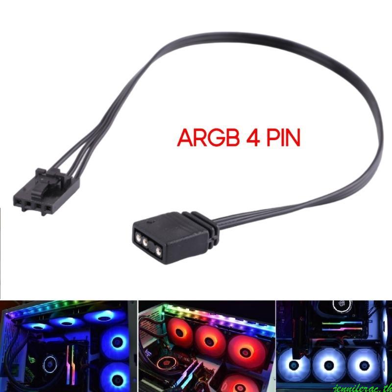 Jenniferac 25 ซม.ARGB สายสําหรับ Corsair มาตรฐาน ARGB 4Pin 5V อะแดปเตอร์สาย PVC ARGB 5V สาย