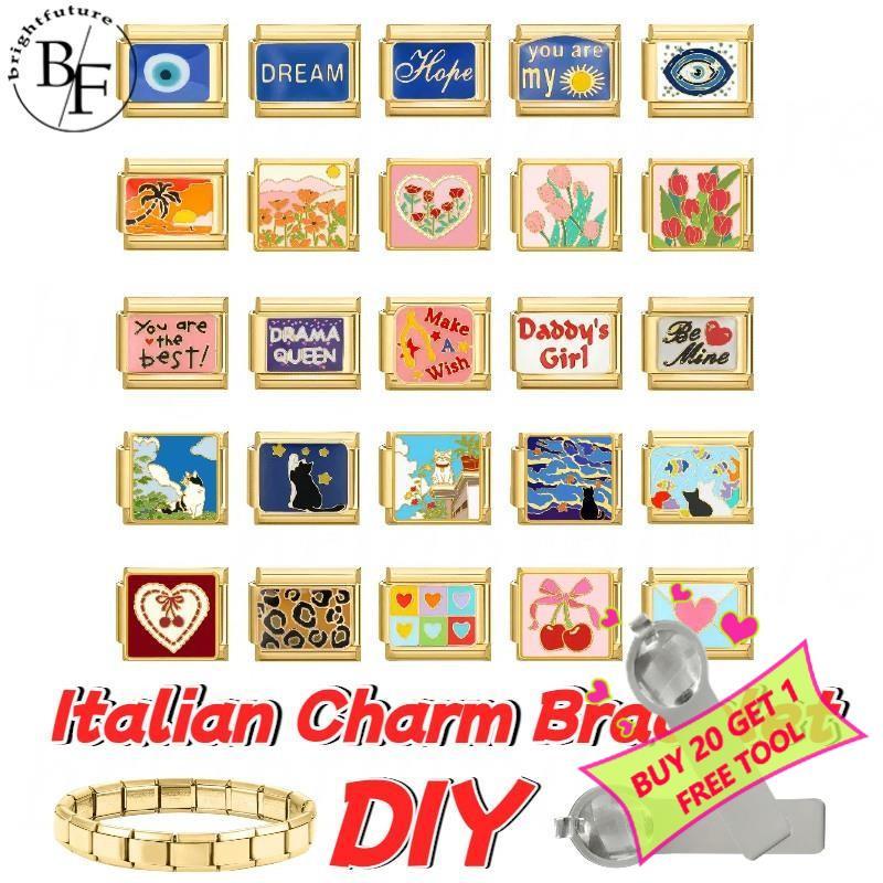 สร้อยข้อมือ charm fit สแตนเลส ขนาด 9 มม. แบบอิตาเลียนทิวลิป เพิ่มสไตล์และความสวยงามให้คุณ