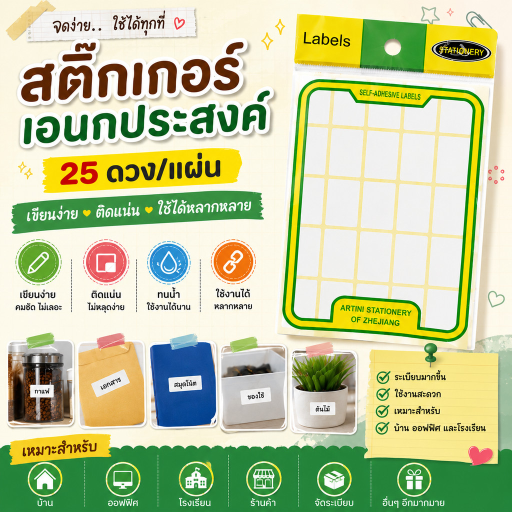 12แพ็ค ป้ายสติ๊กเกอร์เอนกประสงค์ ปากกาเขียนติด สติ๊กเกอร์ราคา ป้ายสติ๊กเกอร์ สติ๊กเกอร์ฉลาก