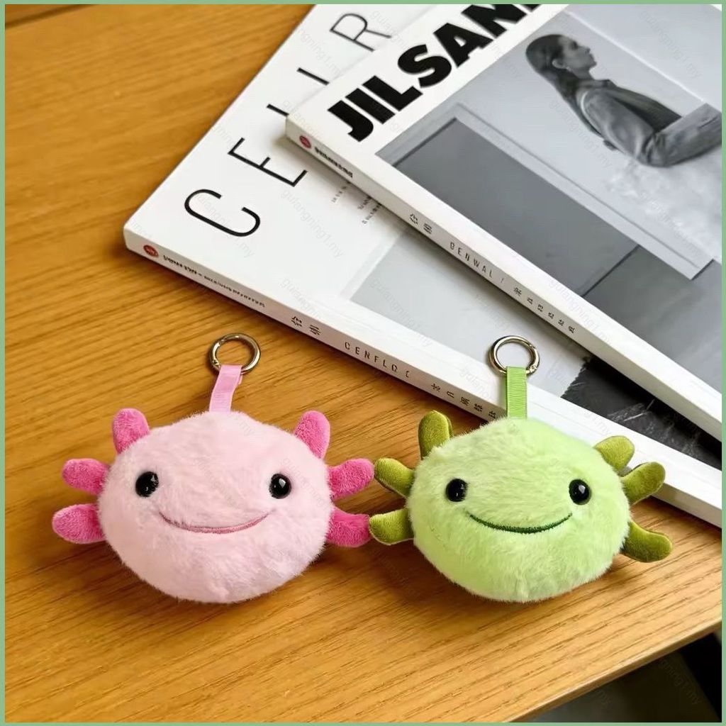 GL น่ารัก Axolotl พวงกุญแจตุ๊กตา Fluffy สีพาสเทลตุ๊กตาของเล่น Plushie กระเป๋า Charm GL