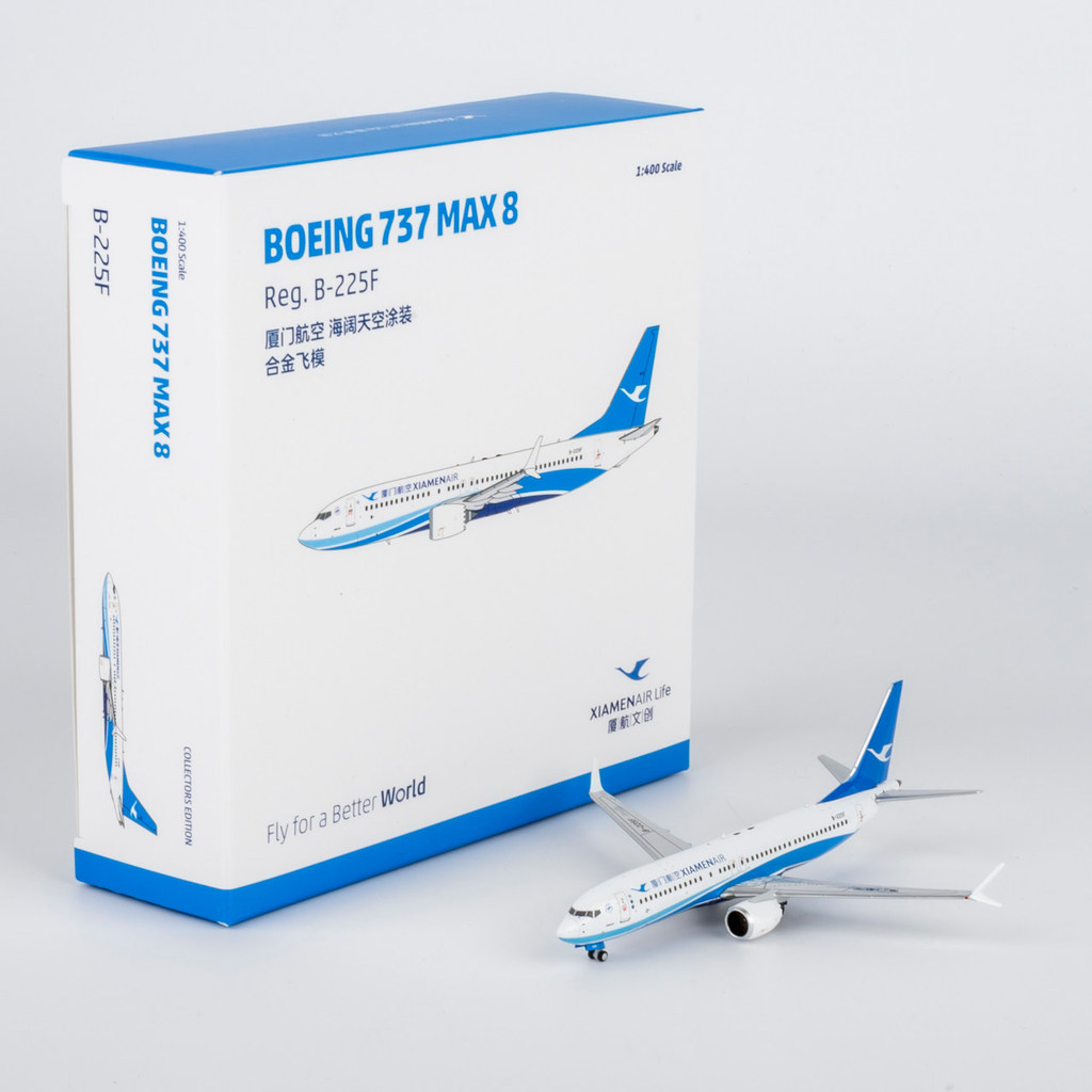 NG 1/400 Xiamen Airlines B737 MAX8 รุ่นโลหะผสม B-225F/B-1136 Xiahang Cultural Creative