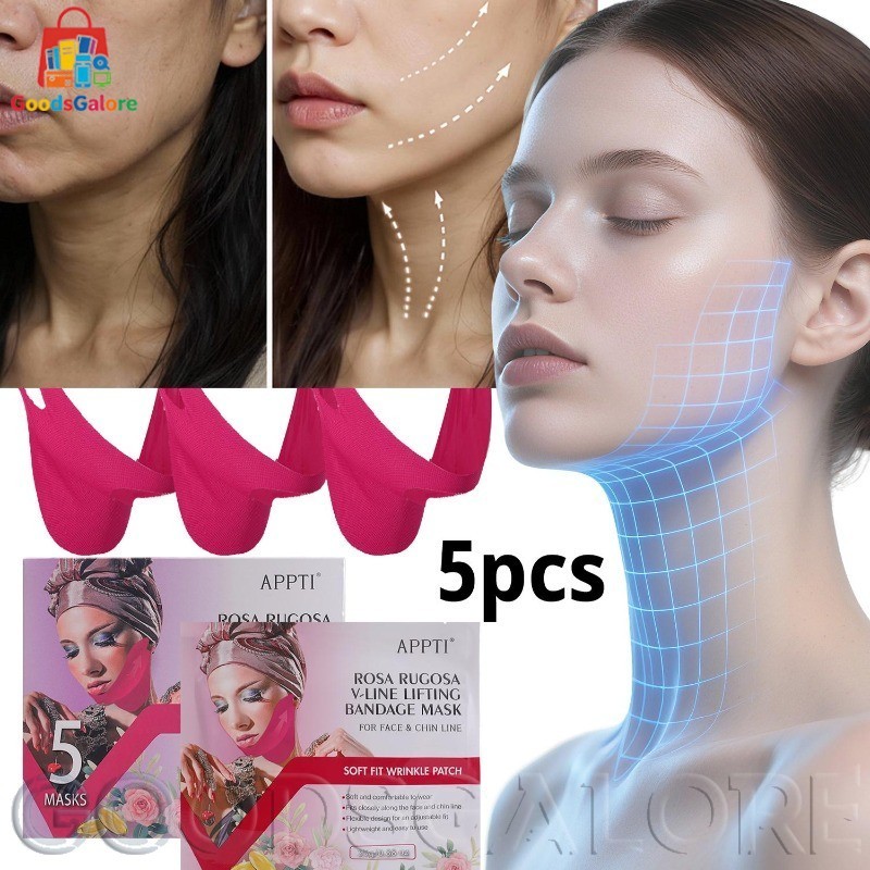 [จัดส่งรวดเร็ว] APPTI Rose Collagen Ear-Loop Mask - Skin Care Supplies - Hydrating V Shape Facial Ma