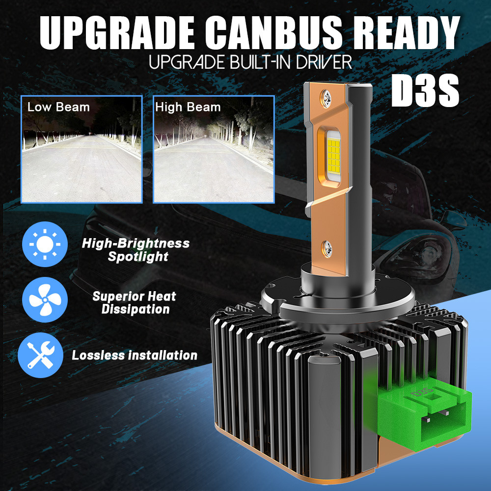 D3S D1S ไฟหน้า LED 250W 55000LM Super Bright Light D2S D4S D8S D1R D3R D2R D4R D8R LED ไฟหน้ารถหลอดไ