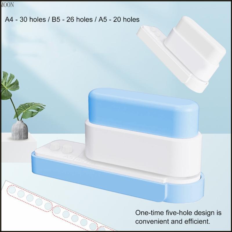 ดวงจันทร์ เครื่องเจาะ 5 หลุมอเนกประสงค์ 5 แผ่นความจุ Ergonomic Handle Paper Punches