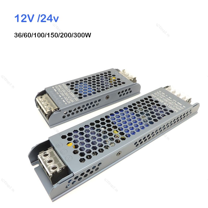 AC/DC 12V 24V LED Driver Transformer 36w 60W 100W 200W 300W 400W 500W แหล่งจ่ายไฟ Super Thin Convert