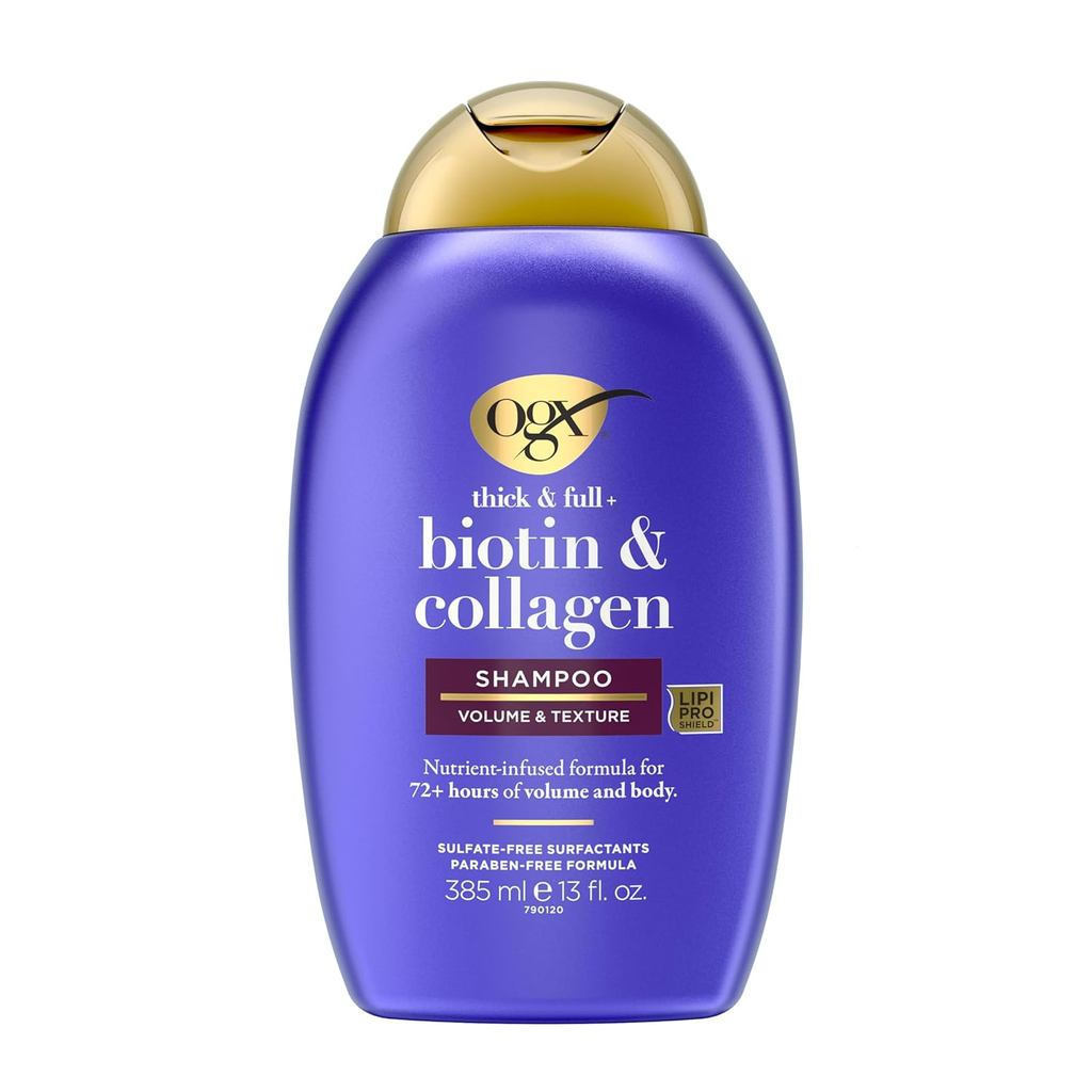 OGXThick&Full+Biotin&CollagenVlumizingShampoo,Nutrient-InfusedHairShampoo withVitaminB7BiotinGivesHa