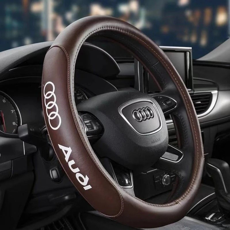 YdyLeather พวงมาลัยเหมาะสําหรับ Audi A4L A6L Q5L Q2L Q3 A3 A5 A8 Q7TT All Season Handle พวงมาลัยครอบ