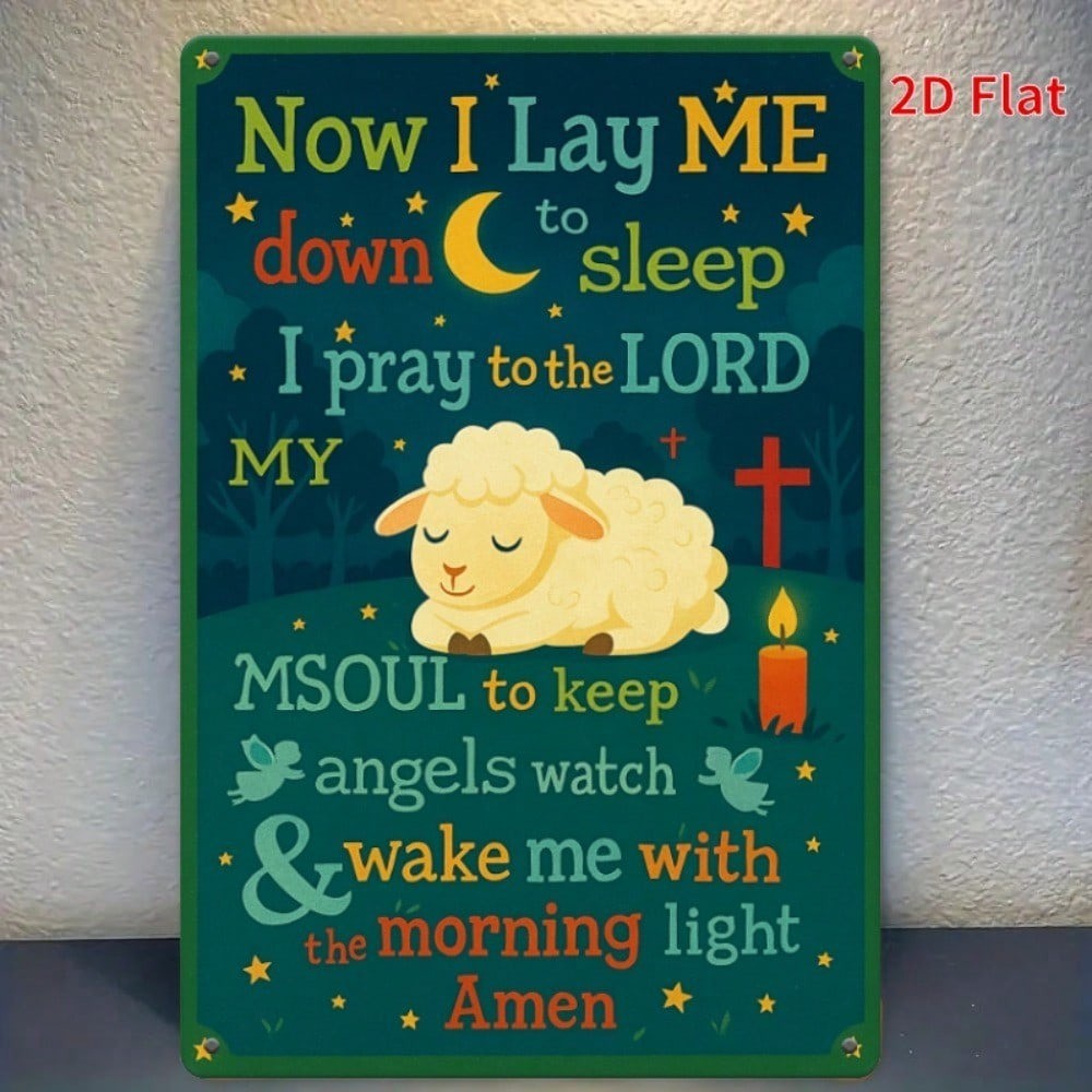CIFbuy Now I Lay Me Down To Sleep ป้ายดีบุกโลหะตกแต่งผนังชนบท