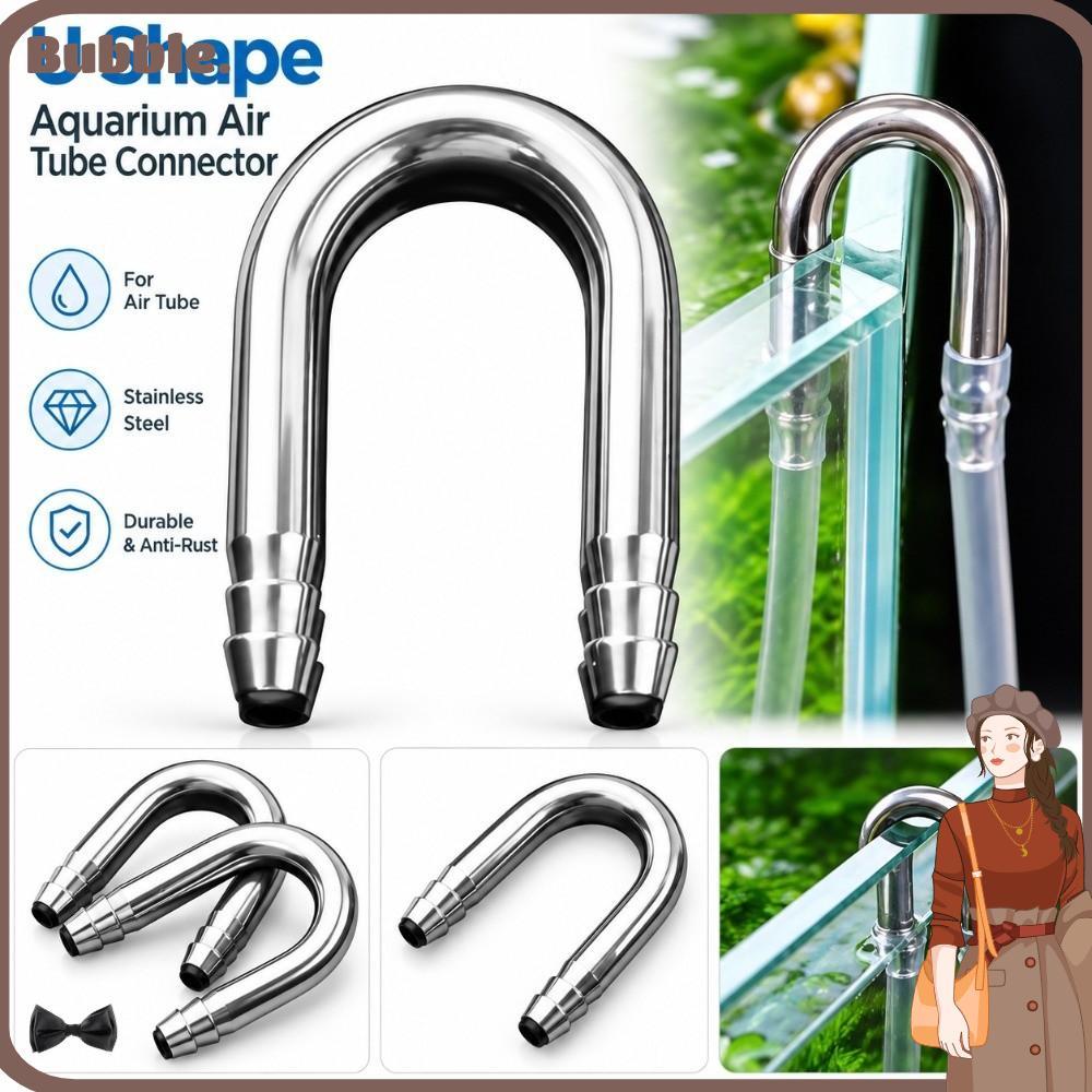 BUBBLE Air Tube Connector, สแตนเลสกันสนิม Aquarium Airline Connector, 4-5 มม.U Shape Diffuser ใช้งาน