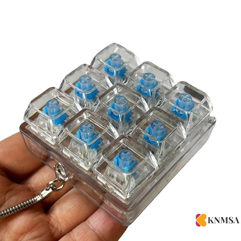 KNMSA] 4Key ตัวควบคุมแกนคอมพิวเตอร์พร้อมไฟ LED Keycap Switch ของเล่นความเครียดบรรเทาพวงกุญแจสําหรับ 