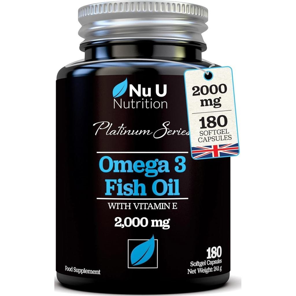 Omega 3 Fish Oil 2000mg ต่อเสิร์ฟ - แคปซูล Softgel 180 - Premium Double Strength 660mg EPA & 440mg ต