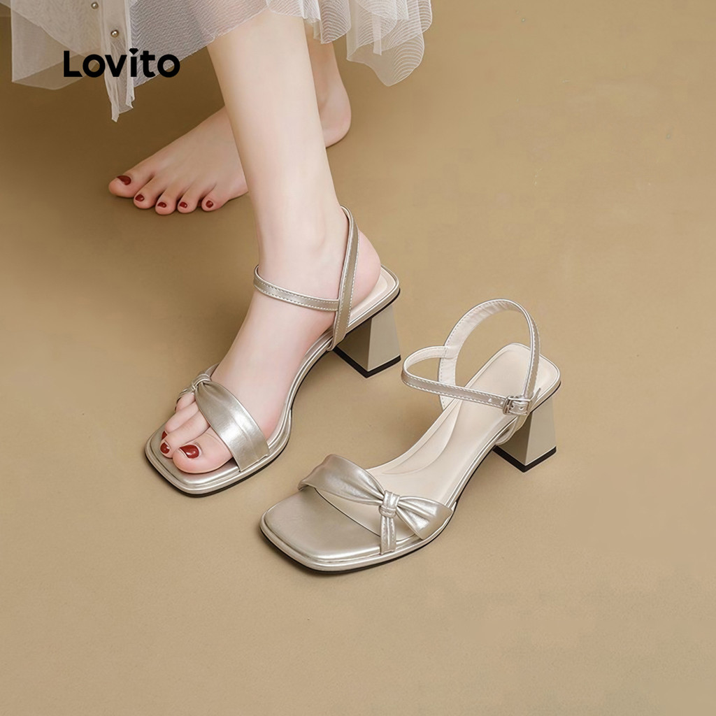 Lovito حذاء كعب مفتوح الأصابع 3–4 سم للعمل — صورة 2