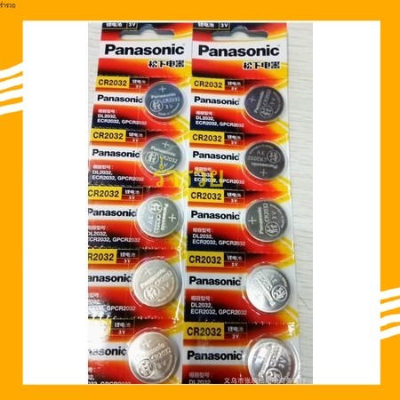 แท้คุณภาพ 1แผงมี5ก้อน แบตเตอรี่ลิฟต์ Panasonic/Panasonic CR2032  2032 แบตเตอรี่การ์ด 3V 5 ชิ้นต่อบอร