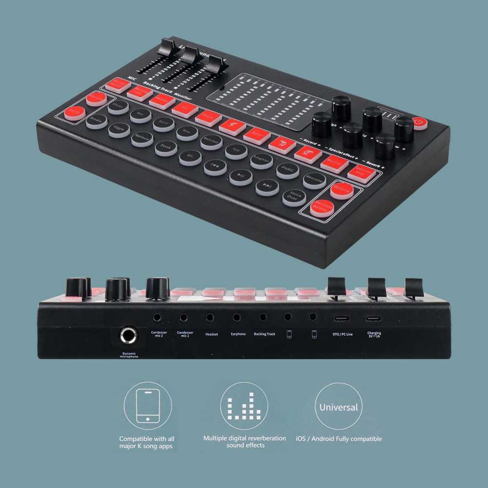 การ์ดเสียง USB Mixer Live Broadcast Bluetooth Special Effect - M9