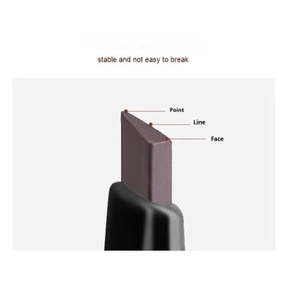 ดินสอเขียนคิ้ว(12แท่ง) Double HEAD แบบหมุนอัตโนมัติ 2in1 Eye Brow สีชัด เขียนง่าย ติดทนนาน พร้อมแปรง