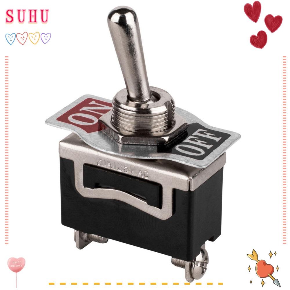 SUHU Rocker Toggle Switch, 2Pin Spst Toggle Switch, Heavy Duty Metal 20a 125v Rocker Switches Boat