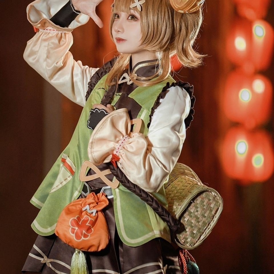 Yuanshen Yaoyao Cosplay ชุดเกมอะนิเมะน่ารัก สไตล์ Lolita