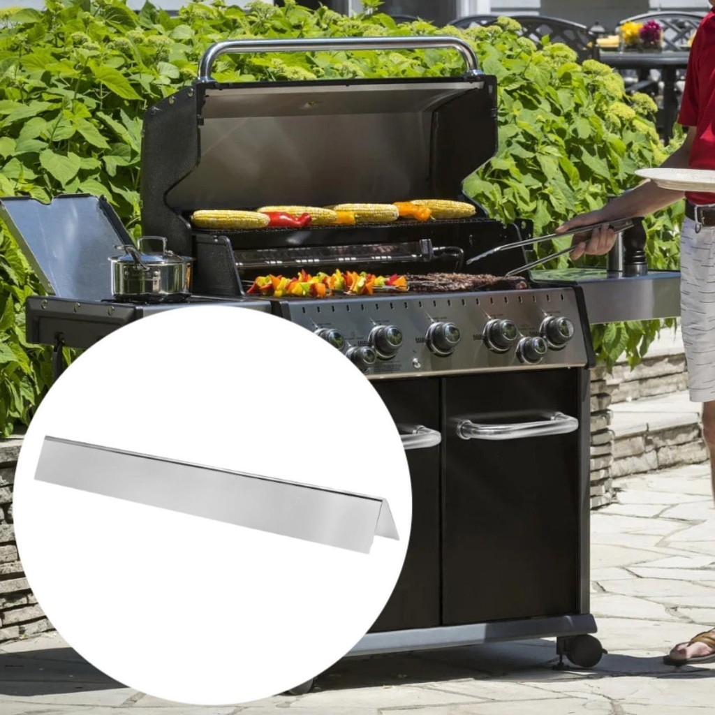 [dolity21] Grill Heat Plates Stainless Steel Grill Burner Cover for Gas Grill BBQ Accs