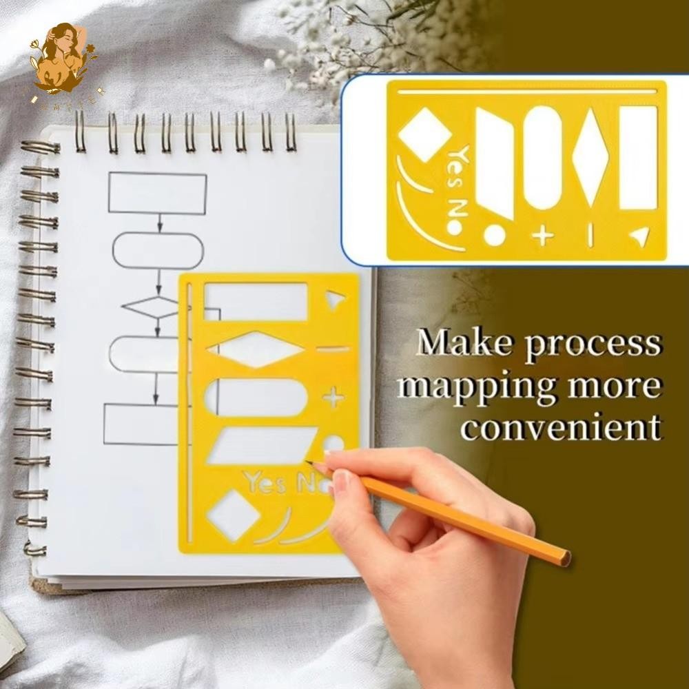 BACKSTREET Template Drawing Ruler, Multifunctional Reusable Marker Pattern Line Rulers, Drawing Tool