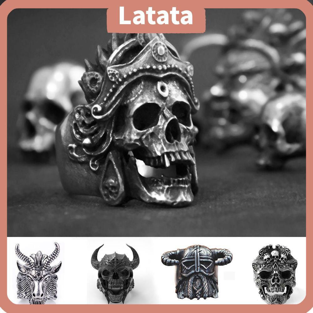 LATA Vintage Rings Men Fashion Accessories Indian Gothic