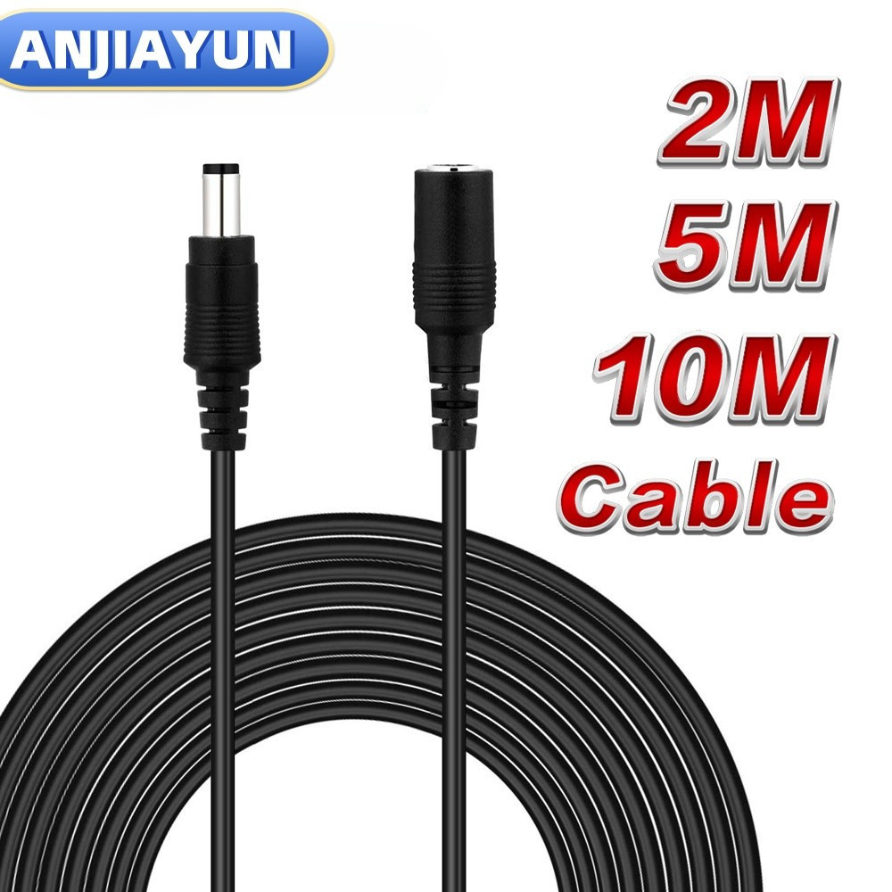 New Product # 2M 6.56FT/ 5M 16.5FT / 10M 33FT DC Extension 5.5x2.1mm Power Cord Cable Extender for C