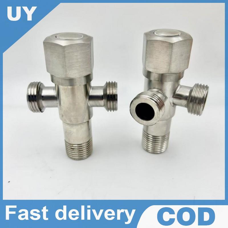 Null 1 ชิ้น G1/2 ด้ายน้ําทางเข้าสแตนเลสห้องน้ําเปิดอย่างรวดเร็วขยายสามเหลี่ยมวาล์วก๊อกน้ําอุปกรณ์เสร