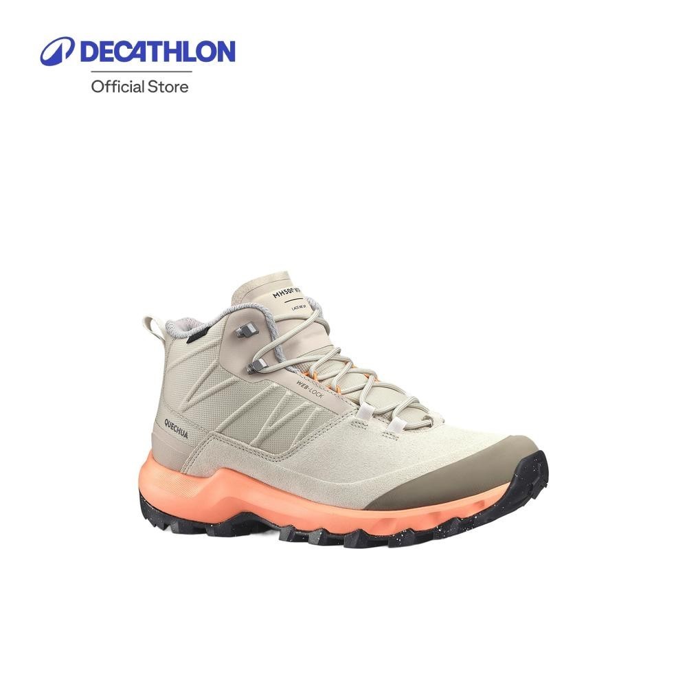 Decathlon Women'S Waterproof Mountain Walking Shoes - Mh500 Mid รองเท้าหุ้มข้อกันน้ำใส่เดินป่าผู้หญิ