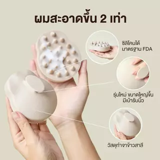 แปรงสระผม สระผมให้สะอาดยิ่งขึ้น แปรงนวด แปรงนวดหนังศรีษะ วัสดุจากข้าวสาลีเป็นมิตรกับสิ่งแวดล้อมScalp Brush