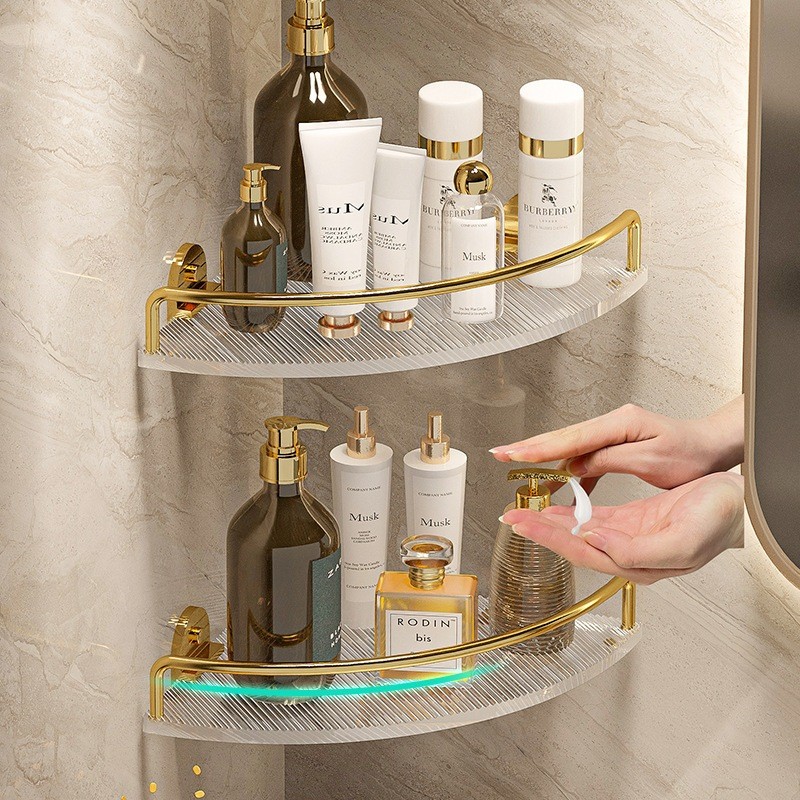 มุมอะคริลิชั้นเก็บของในห้องน้ํา ต่อย-ฟรี มุมห้องน้ําเจลอาบน้ําเครื่องสําอางชั้นเก็บของติดผนัง - รูปที่ 2