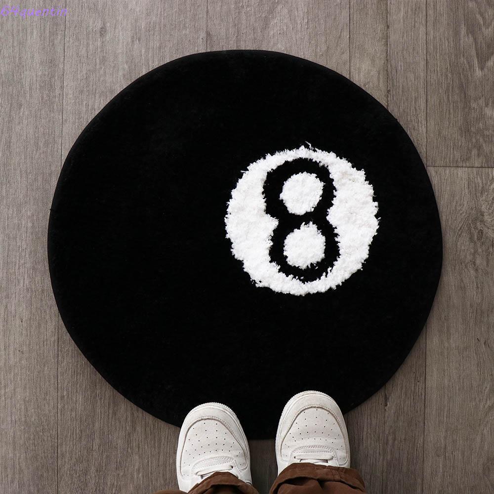QUENTIN 8 Ball พรม, Anti-slip รอบ 8 Ball พรม, Creative Soft Skin Friendly Plush 8 Ball Mat Hoom Deco
