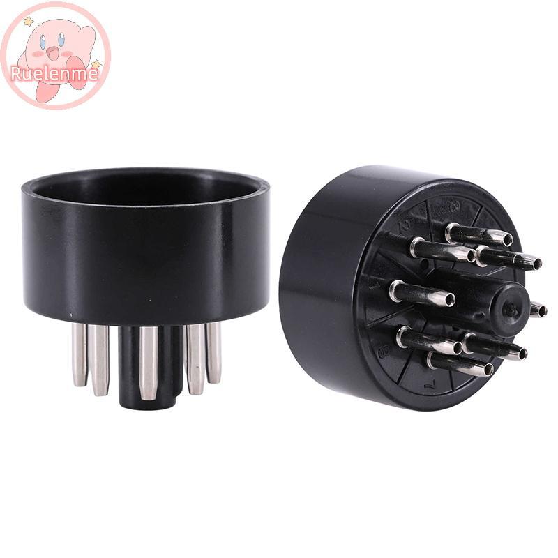 ถูกต้อง 1 PCS 8Pins Bakelite Tube Socket S8AES Bakelite Tube Base สําหรับ EL34C EL34 สูญญากาศหลอดเคร