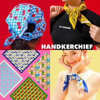 Wiggle Handkerchief / ผ้าโผกหัว ผ้าพันคอ ผ้าเช็ดหน้า / ผ้าเอนกประสงค์ ผ้าห่อกล่องข้าว