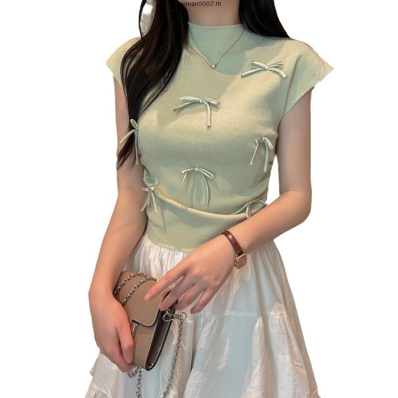 Ff - ZRX KOREAN TOP RIBBON WOMEN FALA / MIRABEL TOP RIBBON COQUETTE / Short Sleeve RIBBON Crop T-shi