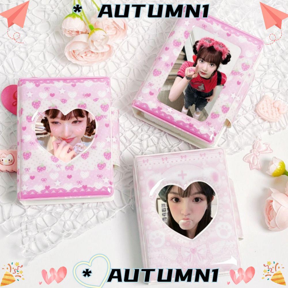 อัลบั้มรูปแบบมินิ PVC พร้อมสีชมพูน่ารักและลายหมีน้อยสตรอเบอร์รี่ ขนาด 3 นิ้ว 32 สล็อต